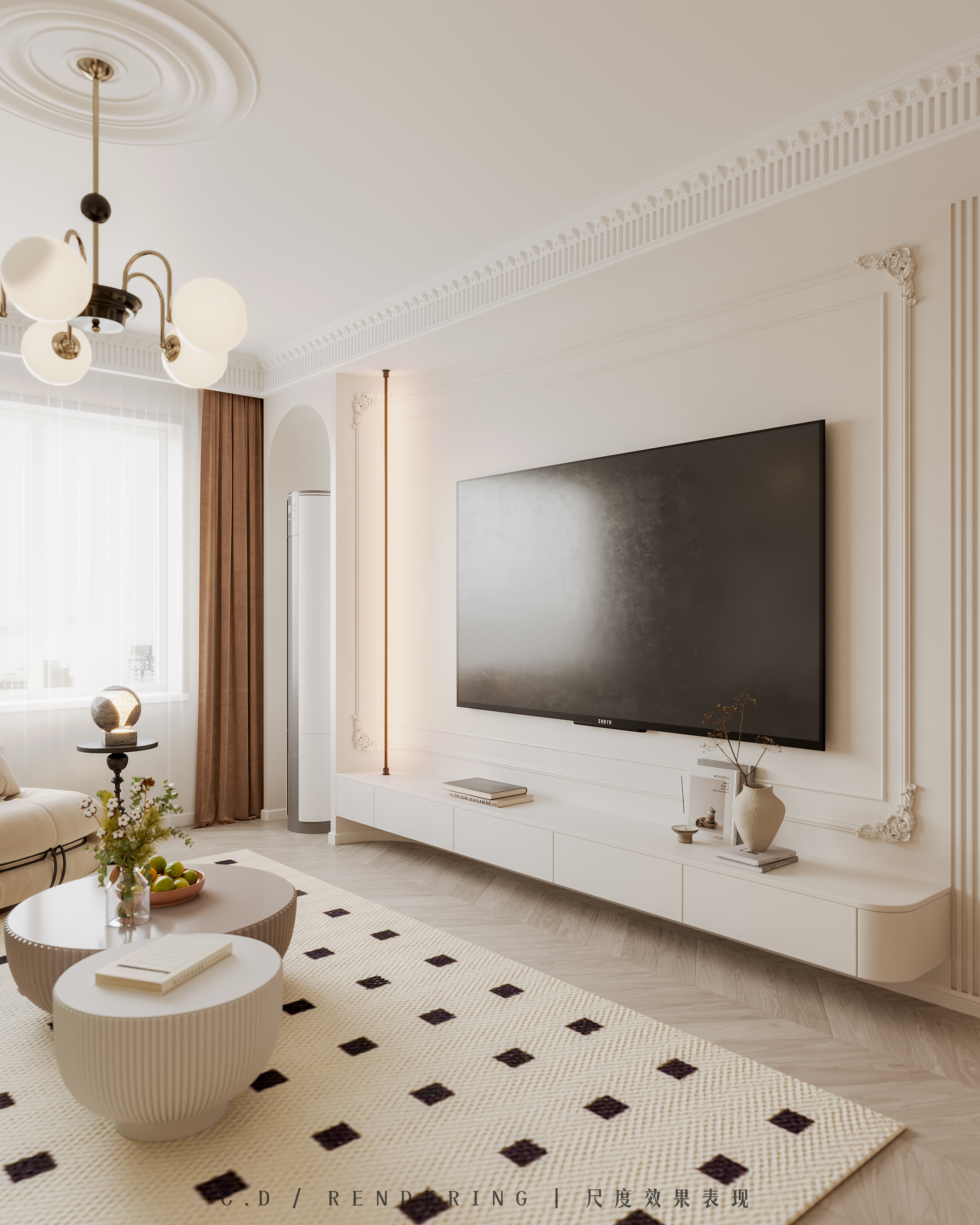 法式奶油风家居渲染-4