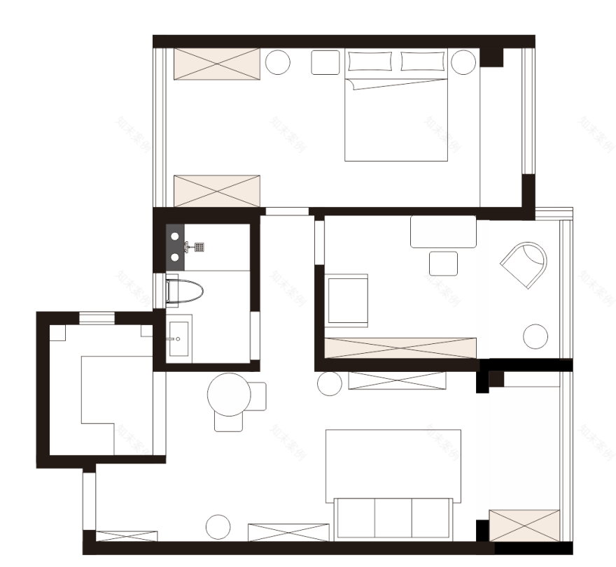 杭州姑娘84㎡小户型爆改丨中国杭州丨波形设计-16