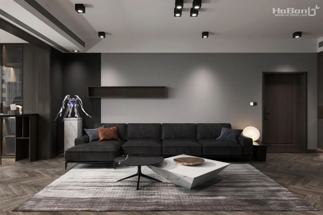 城南名著 127㎡现代黑白空间，藏家的精致生活-9