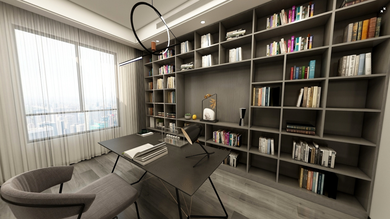 东鼎名人府邸高级灰别墅设计丨圣都家居装饰有限公司-14