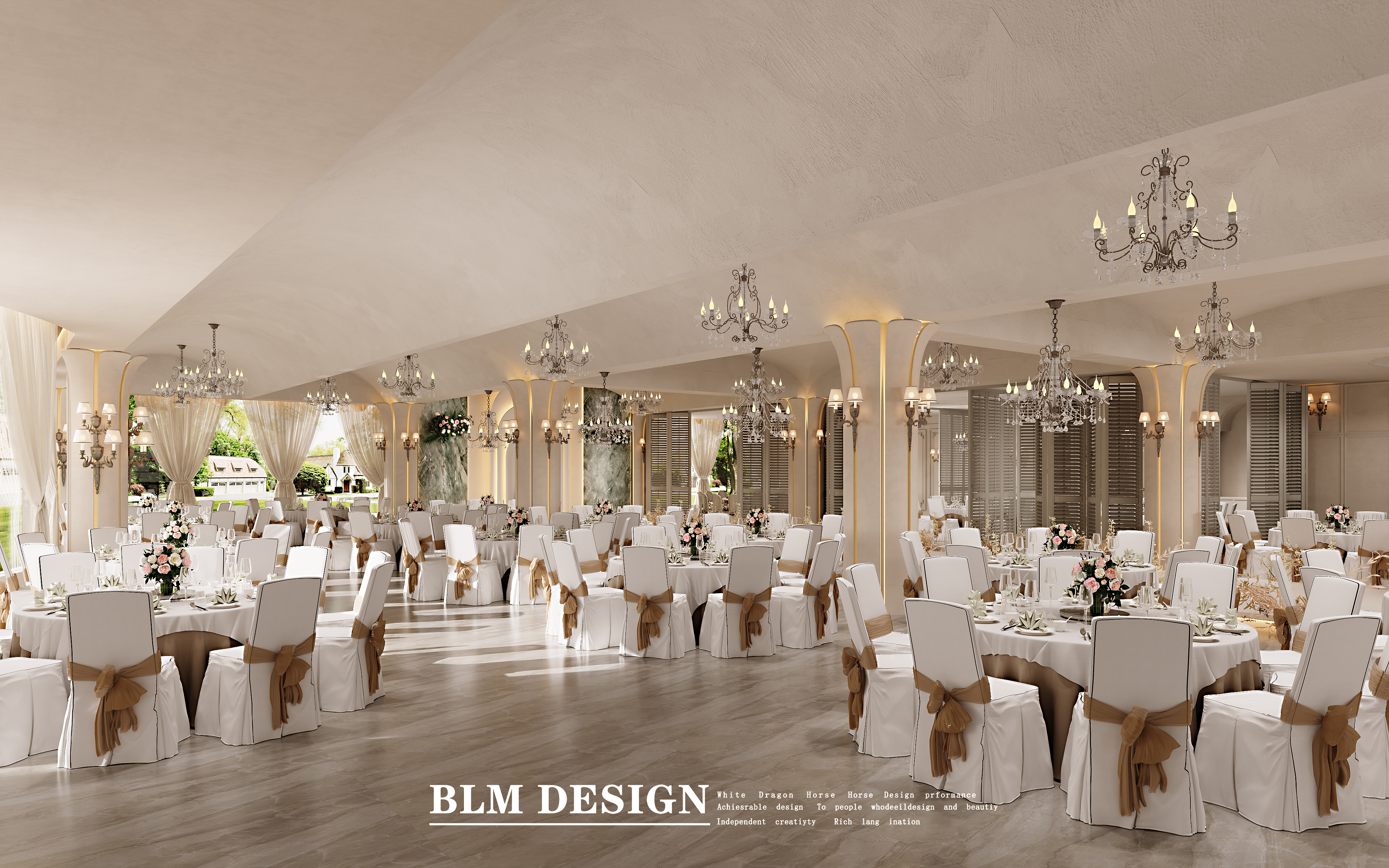 法式宴会厅效果图分享-5