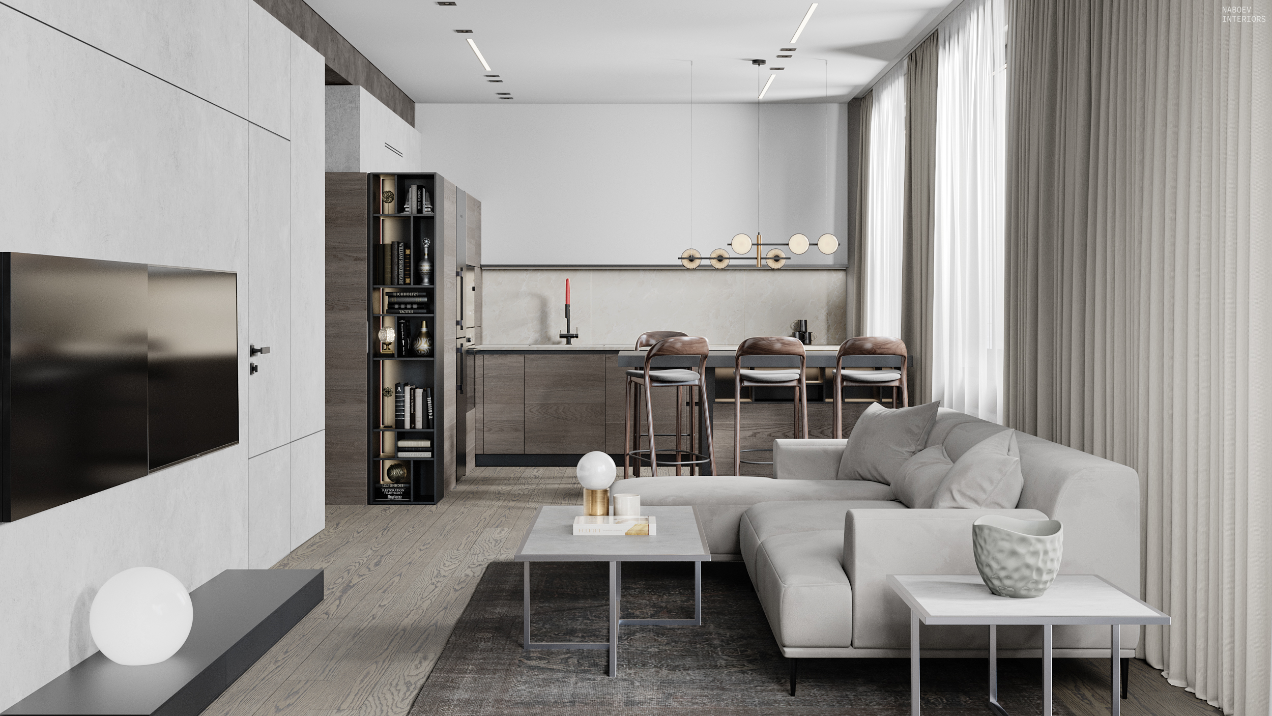 ЖК «Румянцевопарк» 公寓室内设计丨Набоев Д.А.-9