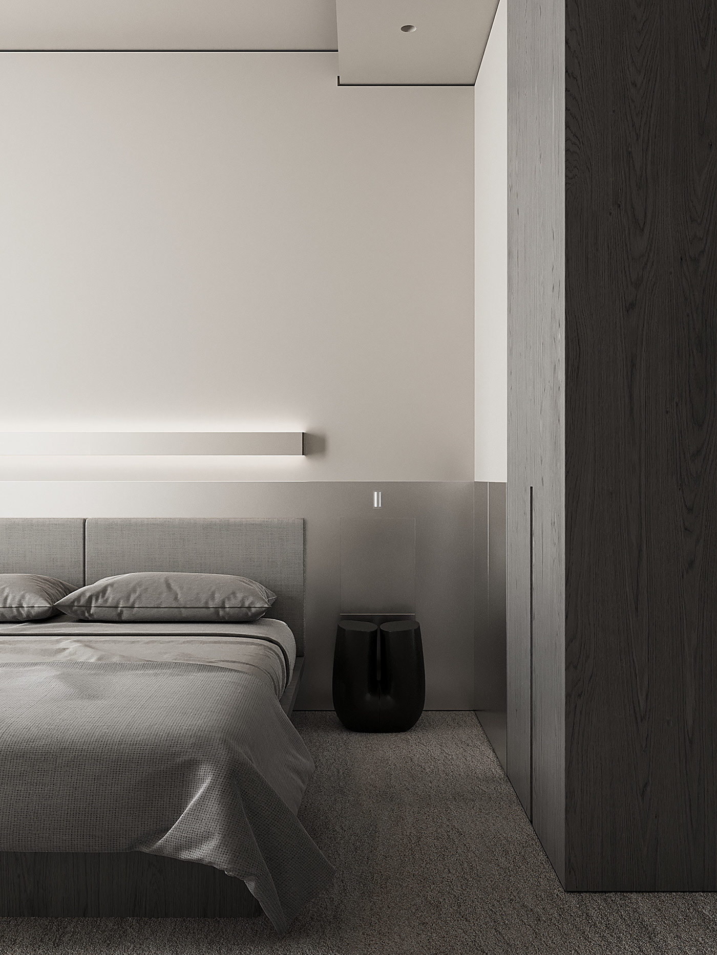 灰色系小空间公寓设计 这也太高级了吧！-13