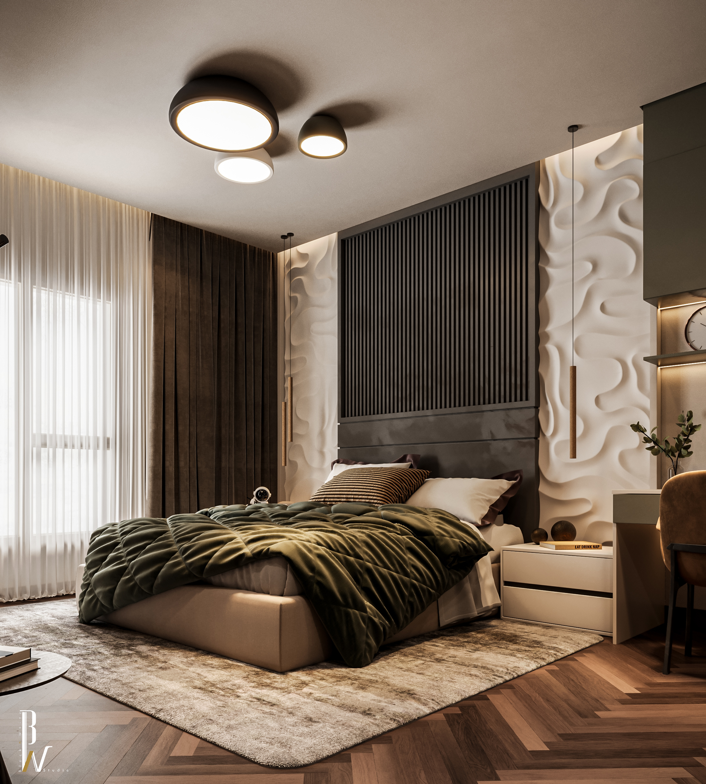 男孩卧室设计丨Black N White-11