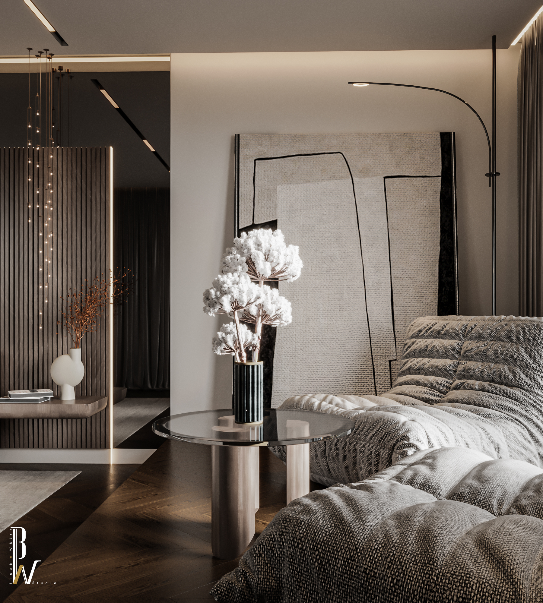 大厅和主卧室丨摩洛哥丨Black N White-23