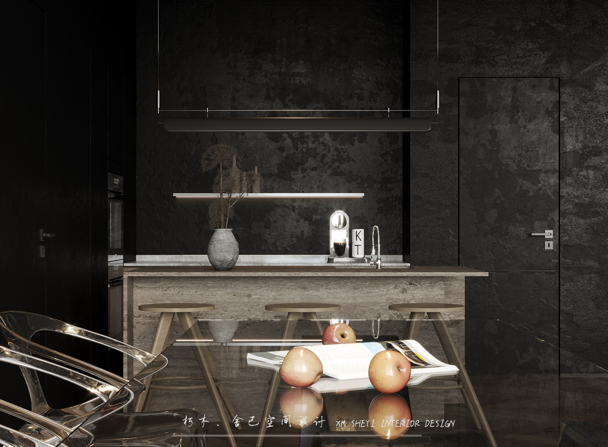 原木与高级黑 · 精致住宅设计丨舍已制作-11