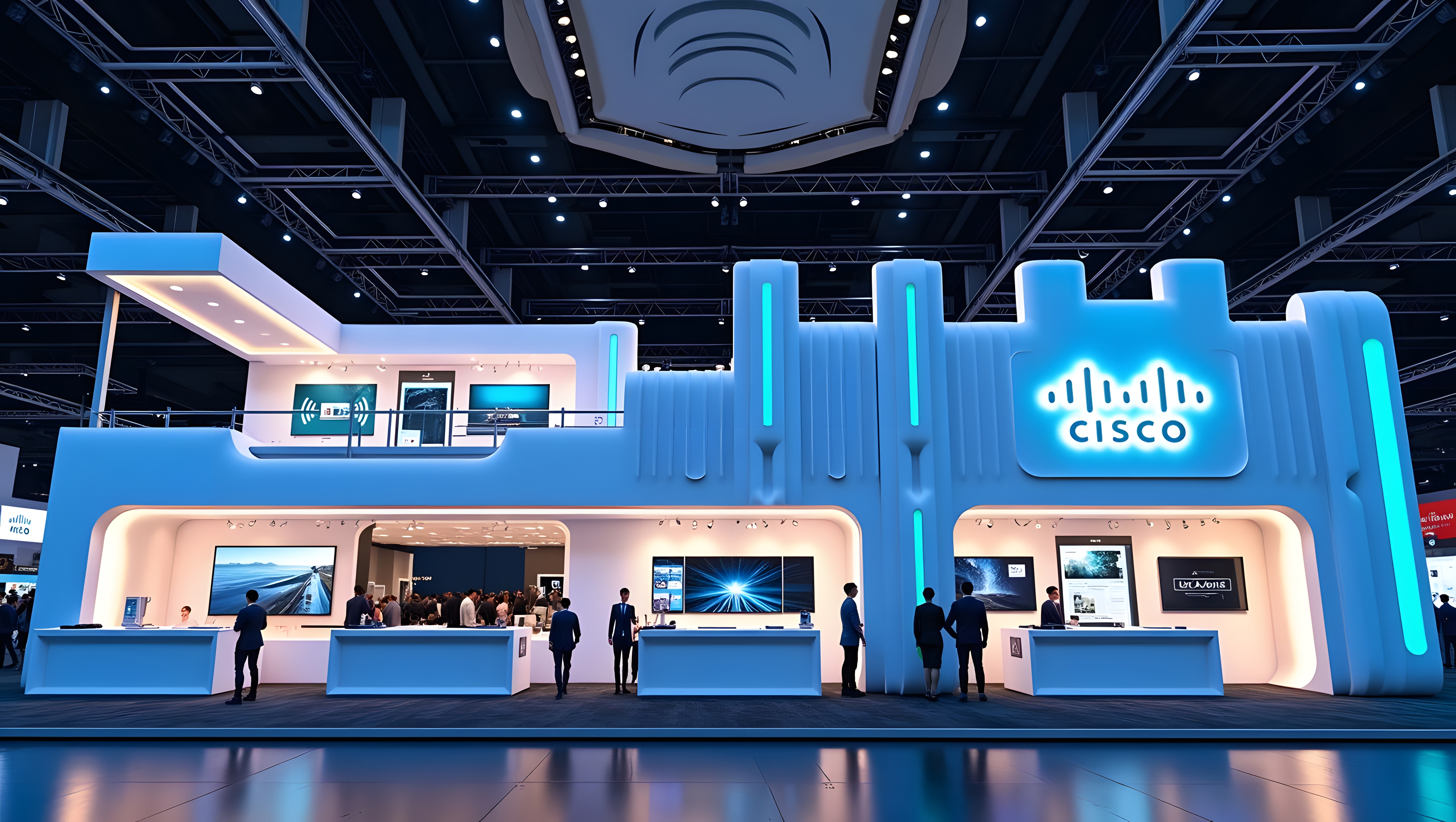 Cisco MWC booth design. Flux AI simulation generation.-3