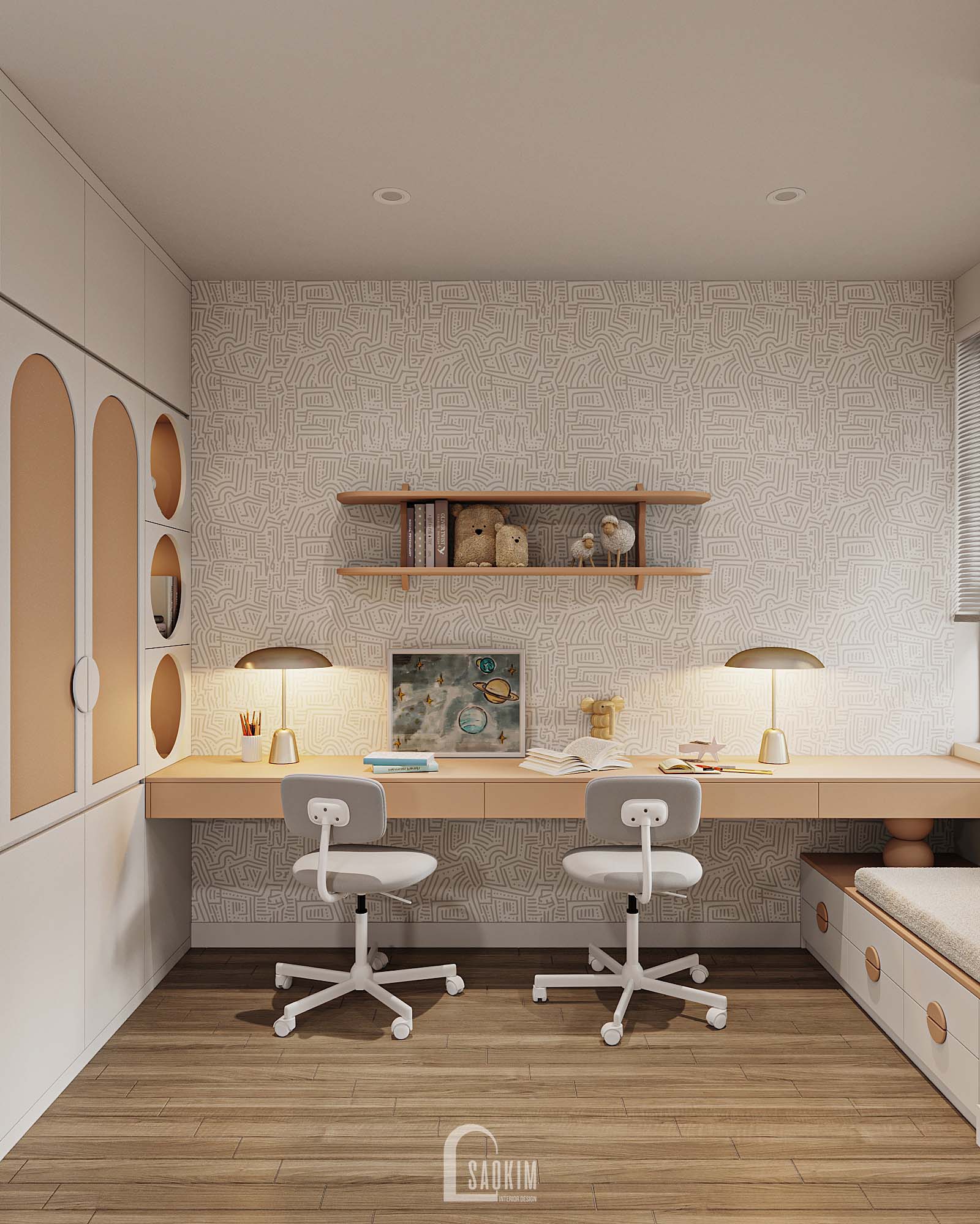 Korea Chic x Parisian style apartment Green Diamond-27