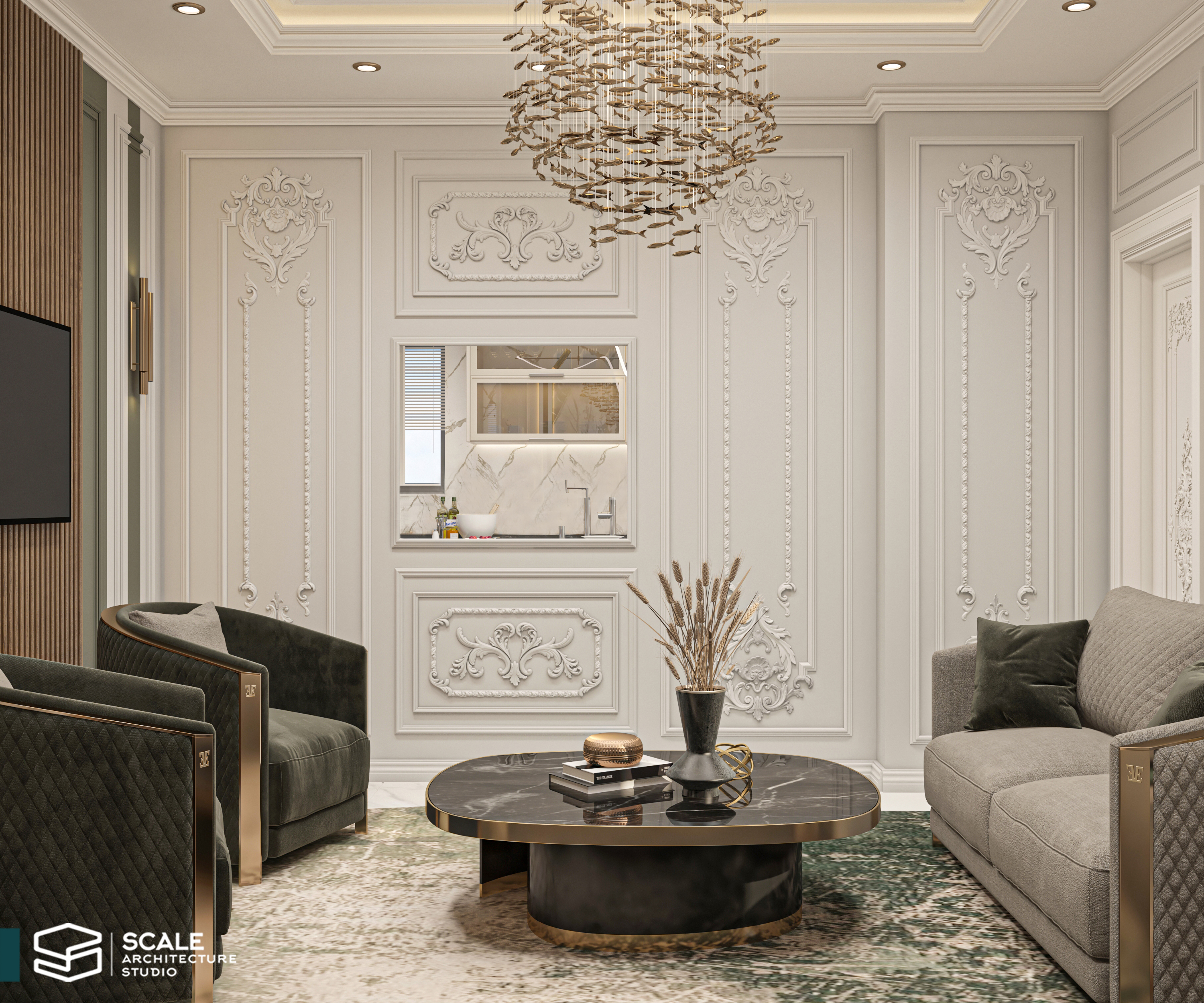 客厅带厨房设计丨埃及丨Scale Studio-6