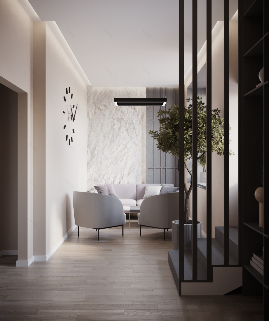 政府机构设计项目(办公室空间室内设计与3D可视化)-41