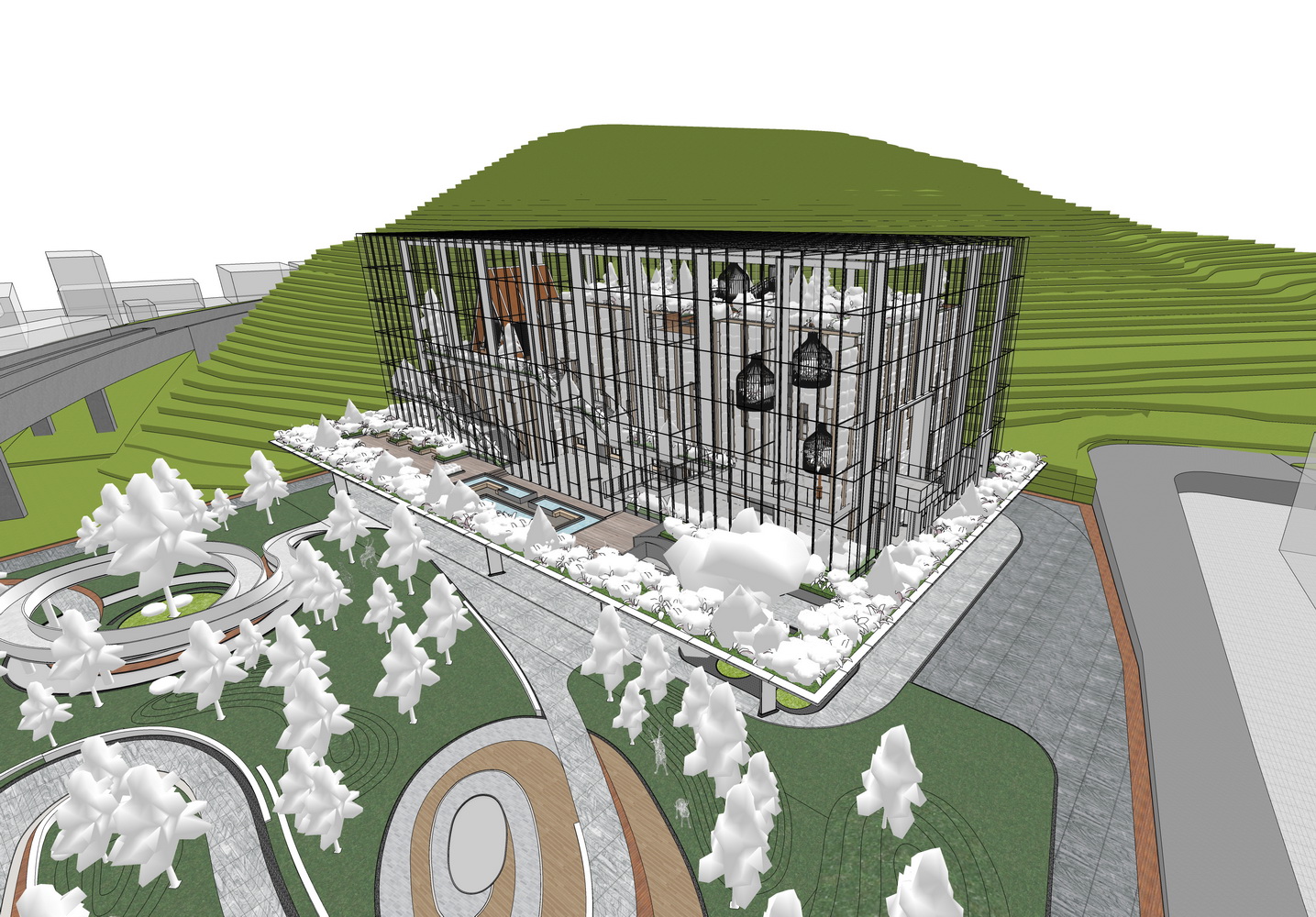 广州增城区荔湖街和黄变电站SU模型-0