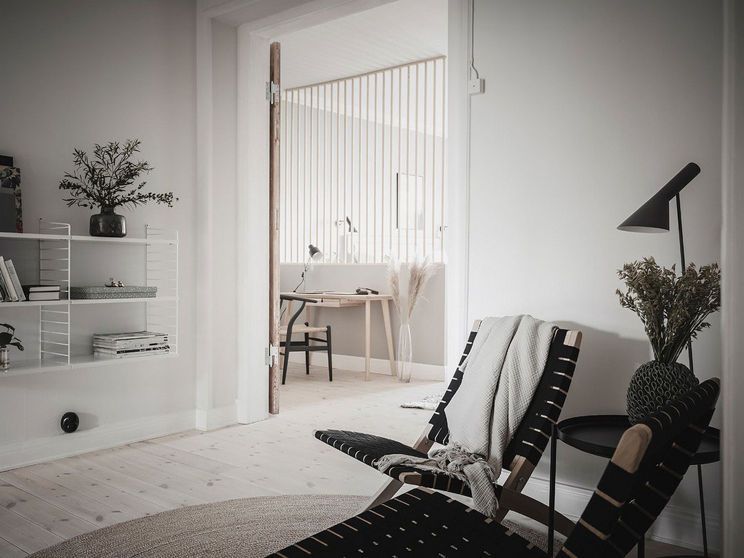 瑞典灰色调公寓，厨房卧室分区设计-20