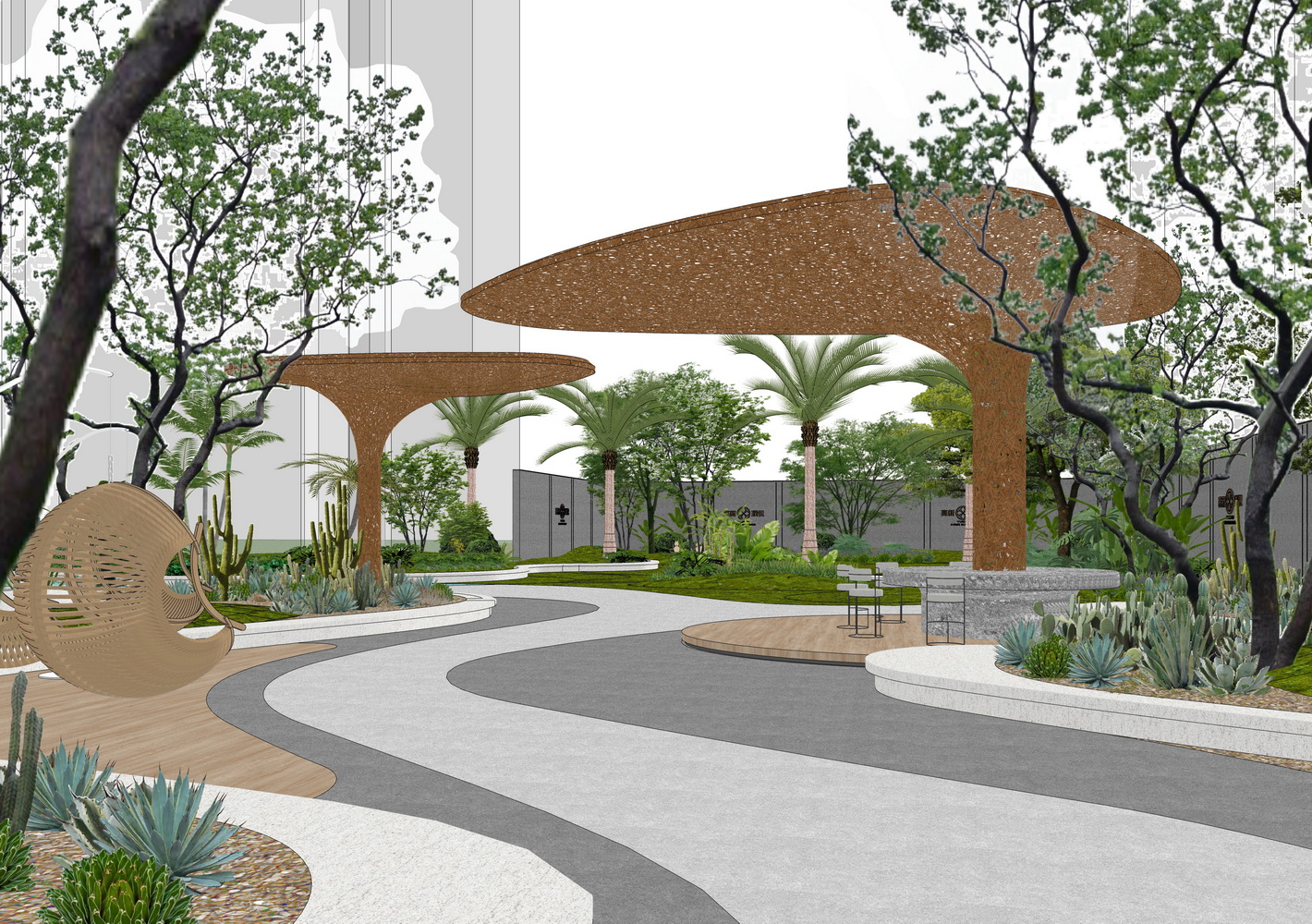 西安越秀铁建高新璞悦示范区后场景观SU模型-4