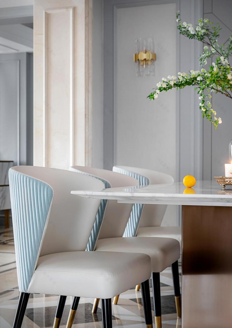 现代轻奢法式平层家居设计-19