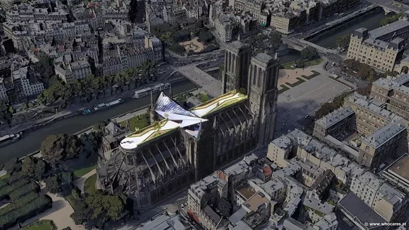 巴黎圣母院尖顶重建方案大 PK，现代与传统交融-1