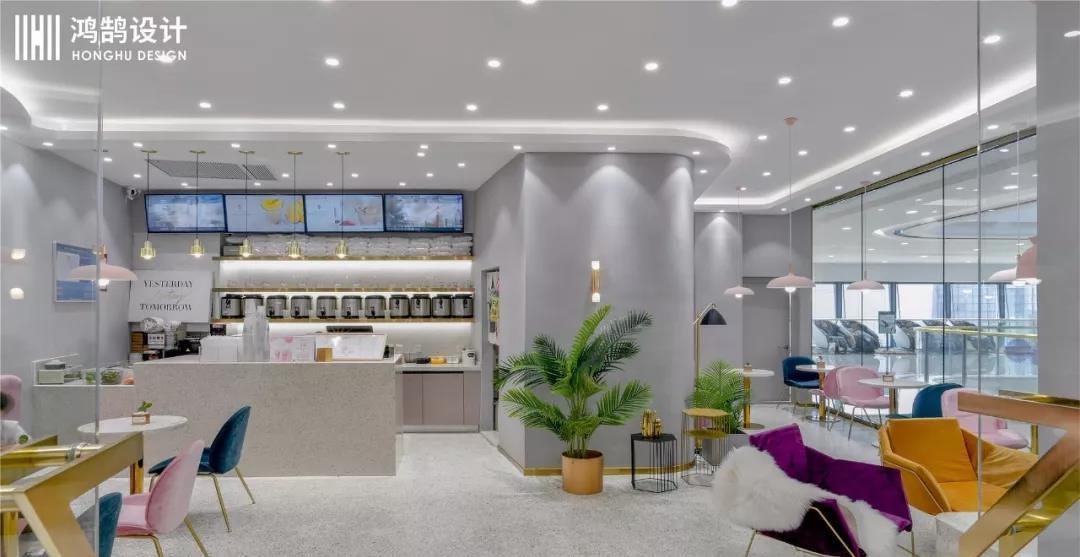 《丁先森茶饮》轻奢风设计,营造优雅精致的商业空间-2