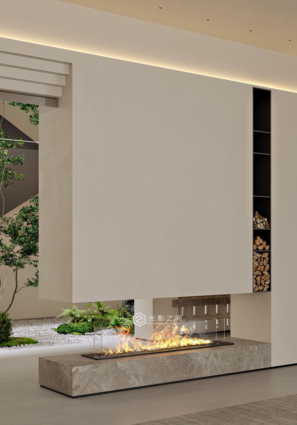 效果图|别墅里的空间设计表现-4