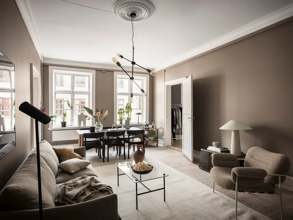 棕色调的瑞典风格公寓设计-7