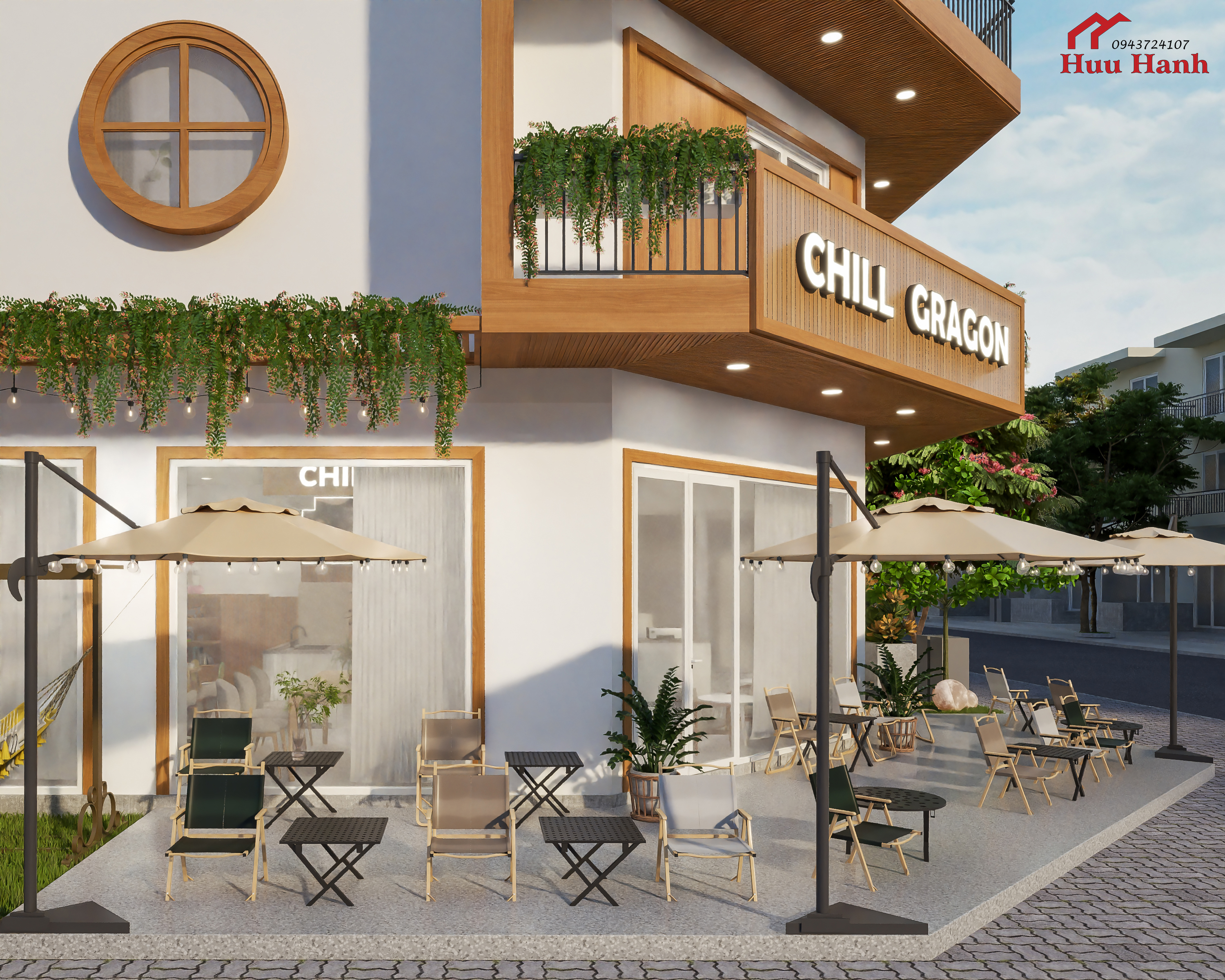 CHILL DRAGON Café – Modern Tropical Facade Design-4