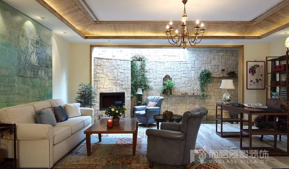 480平混搭风格别墅装修实景案例-5