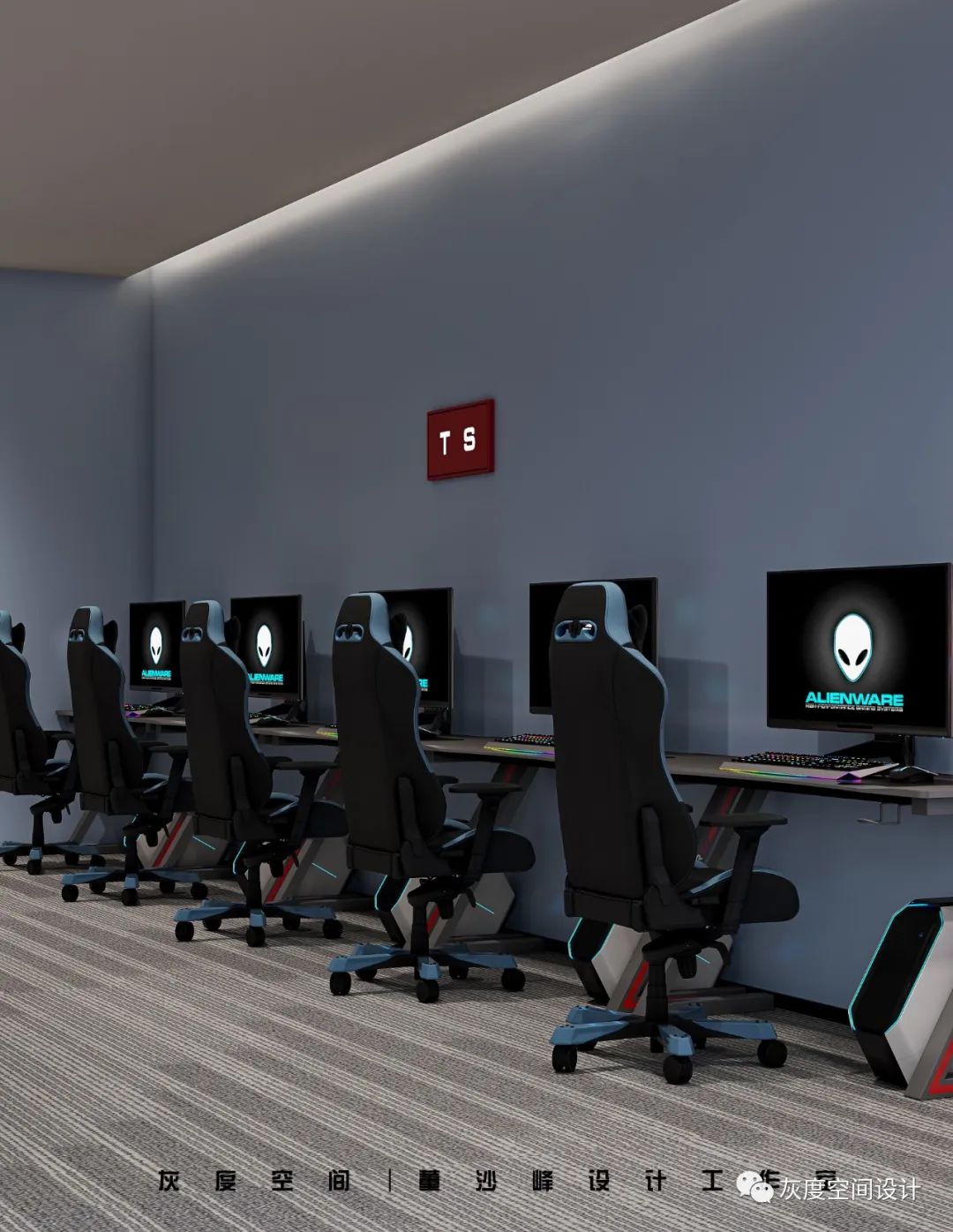 赛博朋克电竞酒店丨灰度空间设计-58