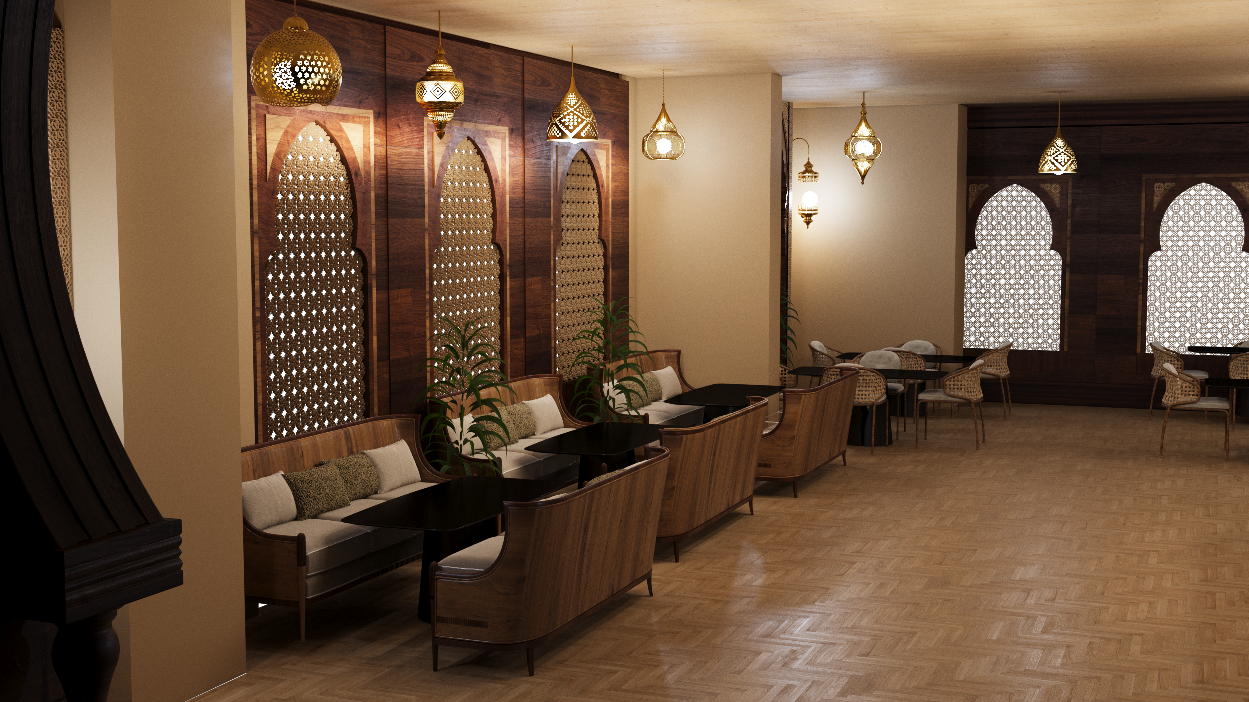 Moroccan-Inspired Coffee Shop | 3Ds Max Visualization-6