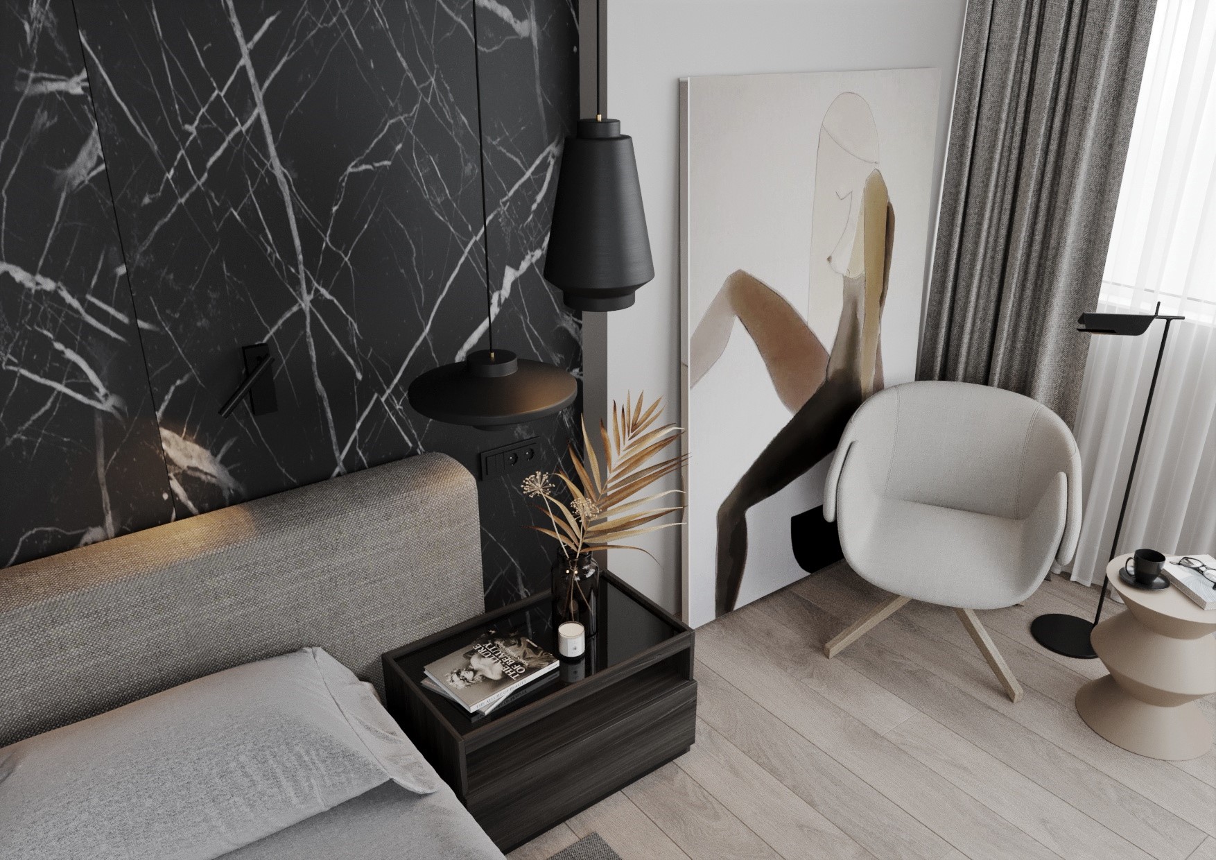 年轻家庭的单色空间公寓设计-5