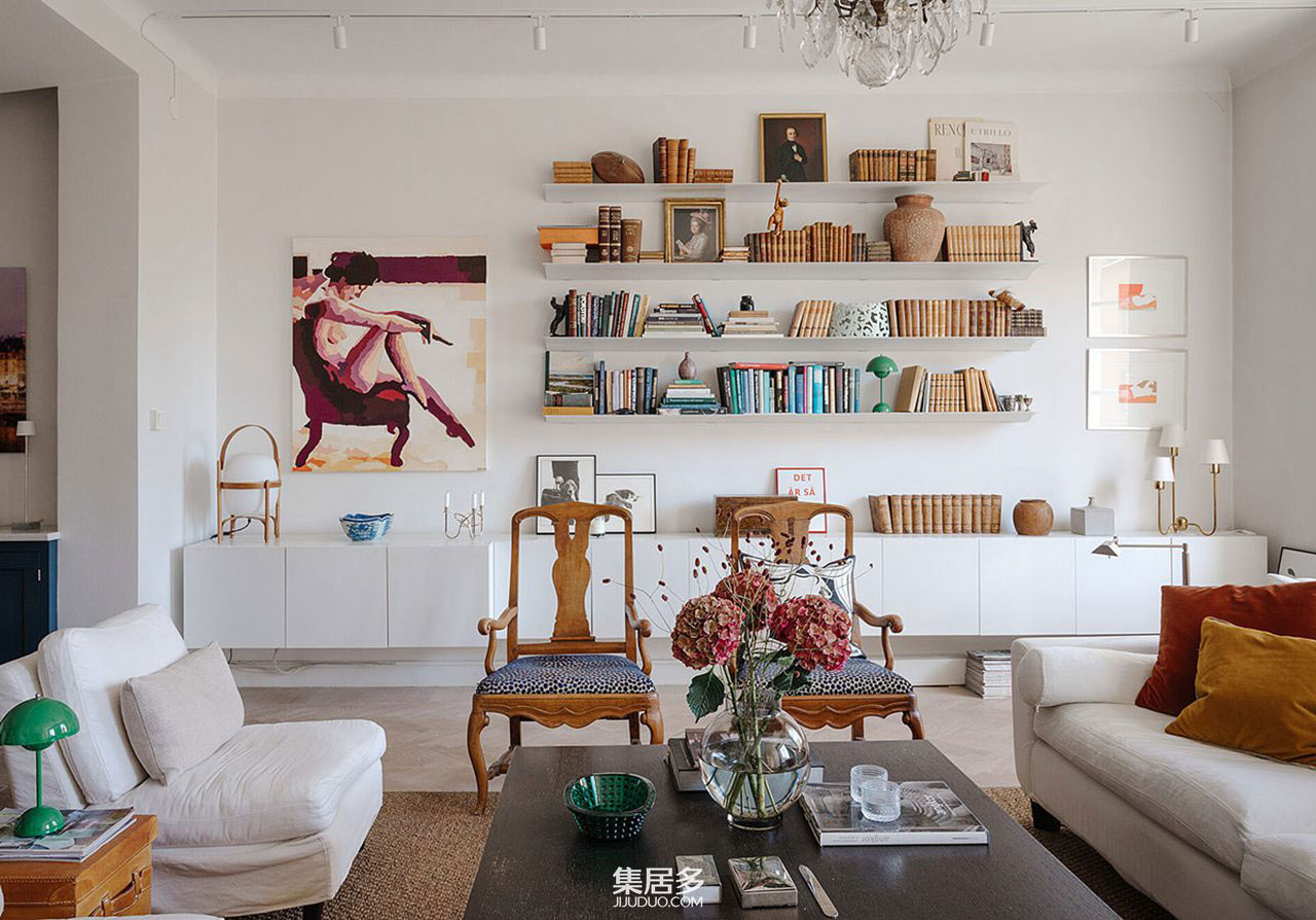 创意四溢的白色斯堪的纳维亚公寓丨瑞典斯德哥尔摩-0