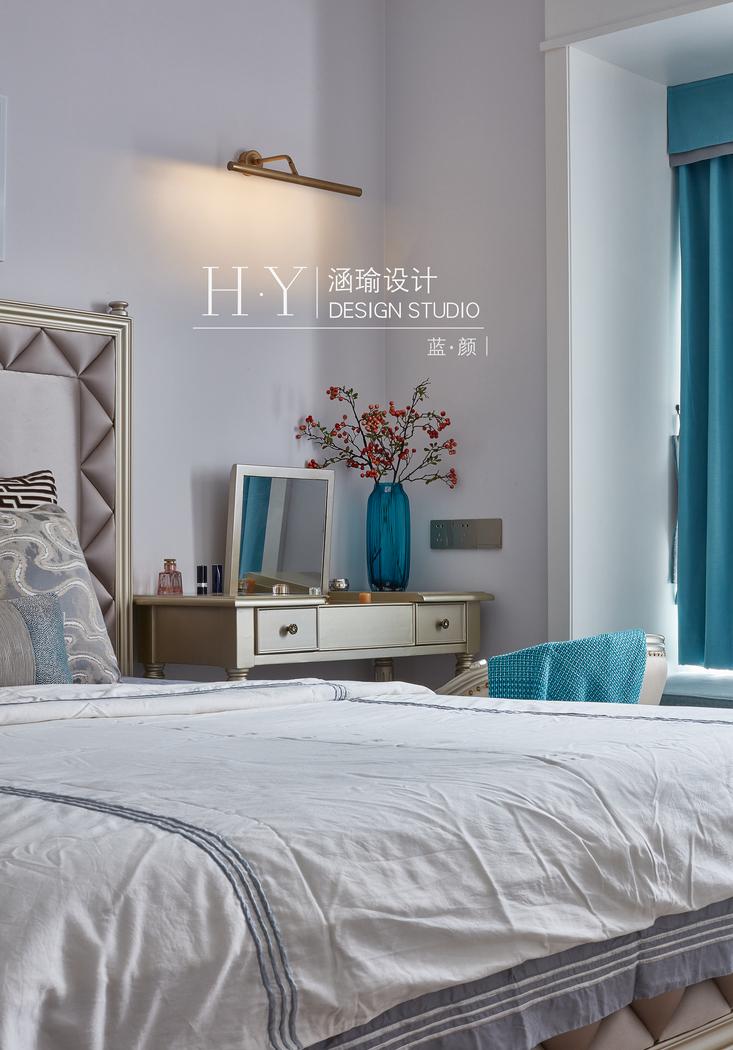 涵瑜设计丨平层书香独韵,盛世蓝颜-39