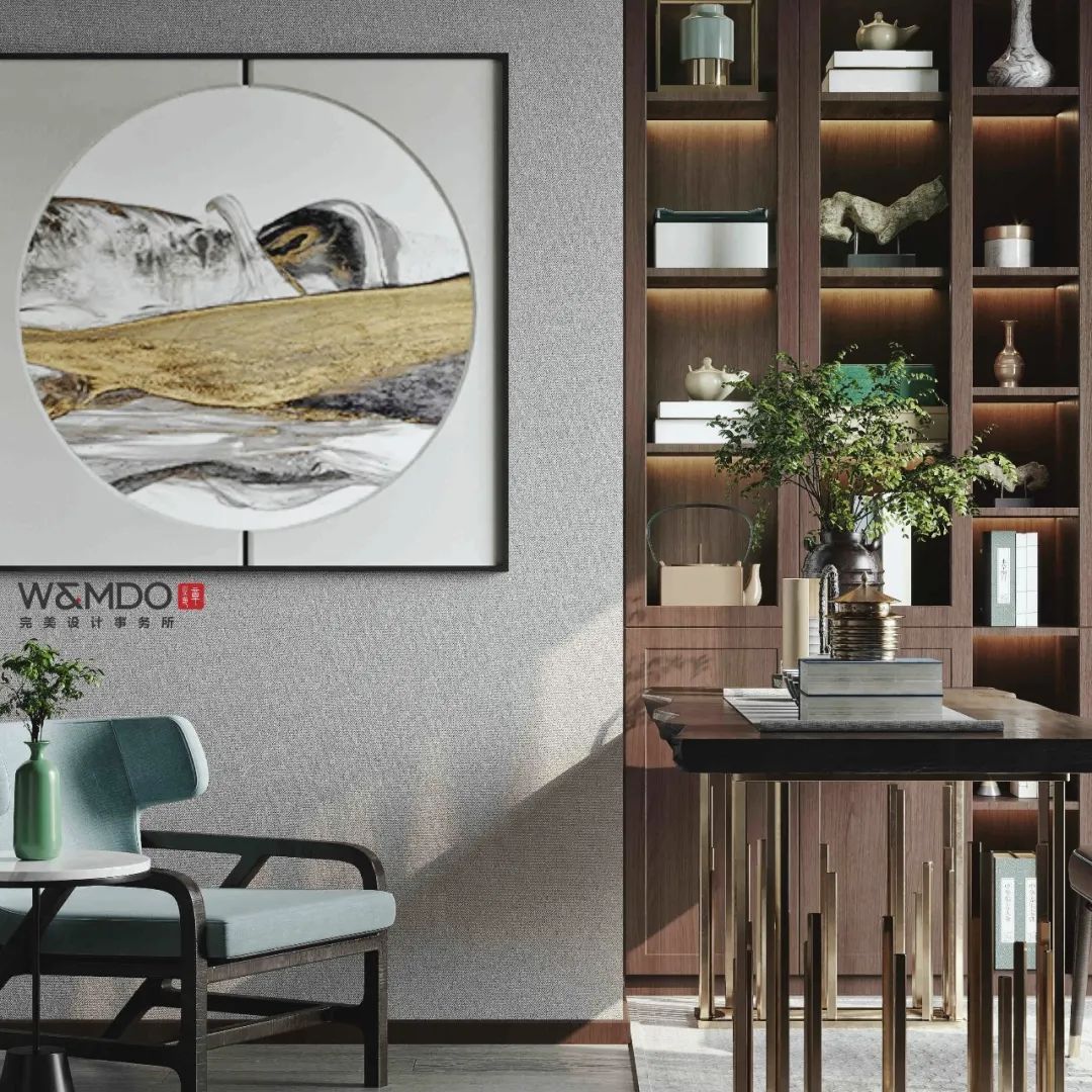 蓝山湾·肖府新中式设计,融合清雅古韵与精致简约-0