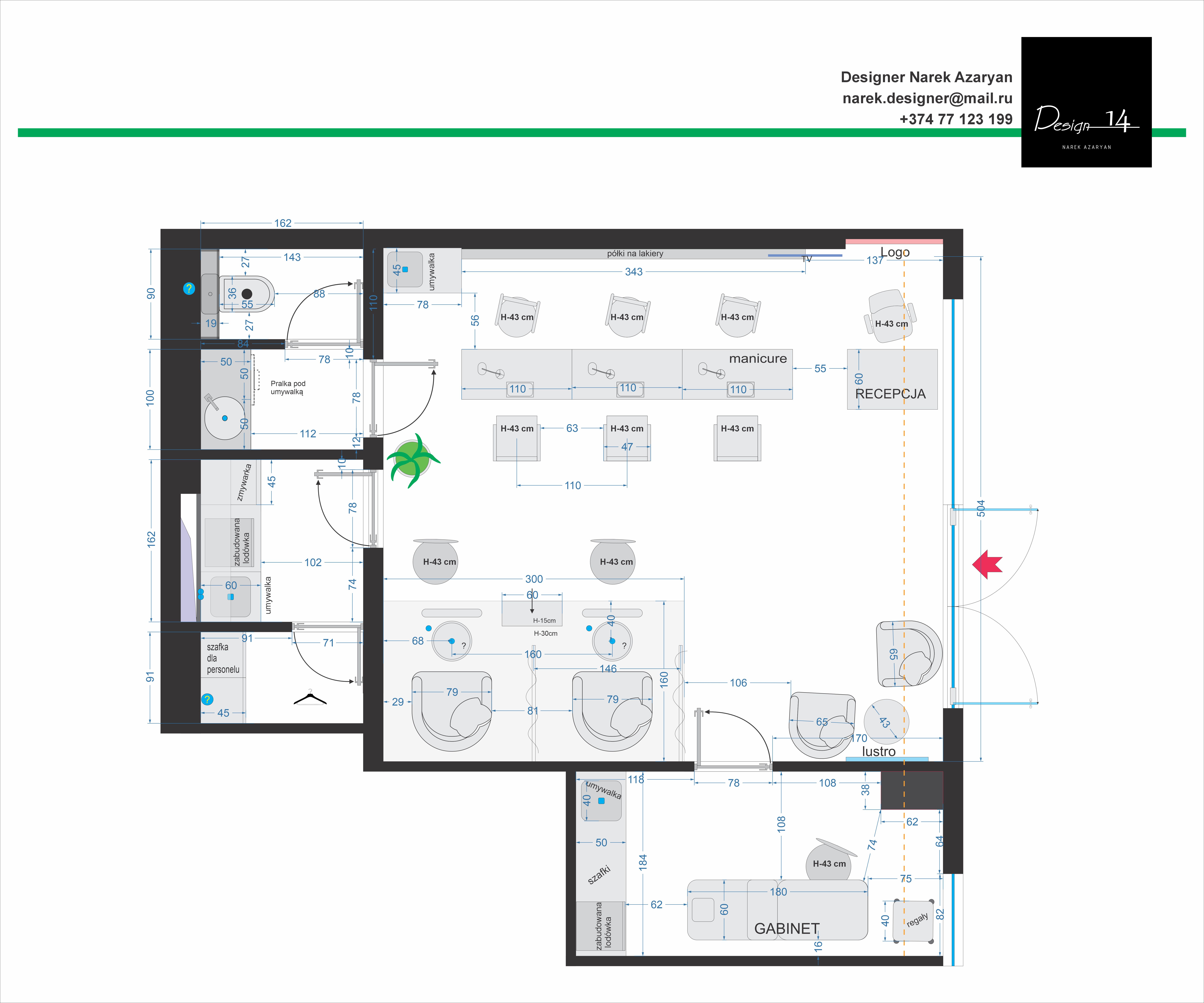 37平方米美容院室内设计丨波兰克拉科夫丨Design_14-37