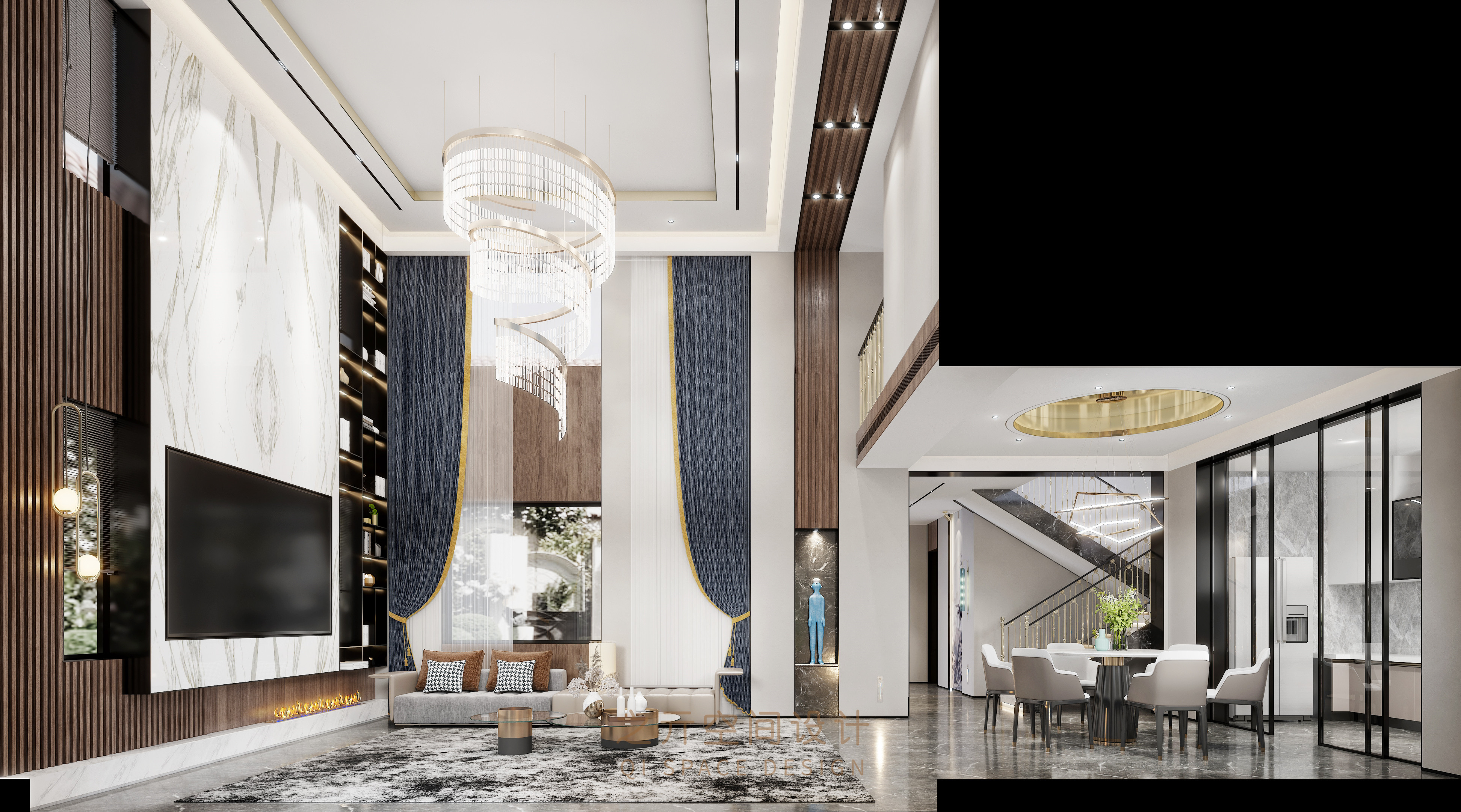 亓作 | 用一首现代诗歌礼赞生活 500㎡现代风格墅居                     -2