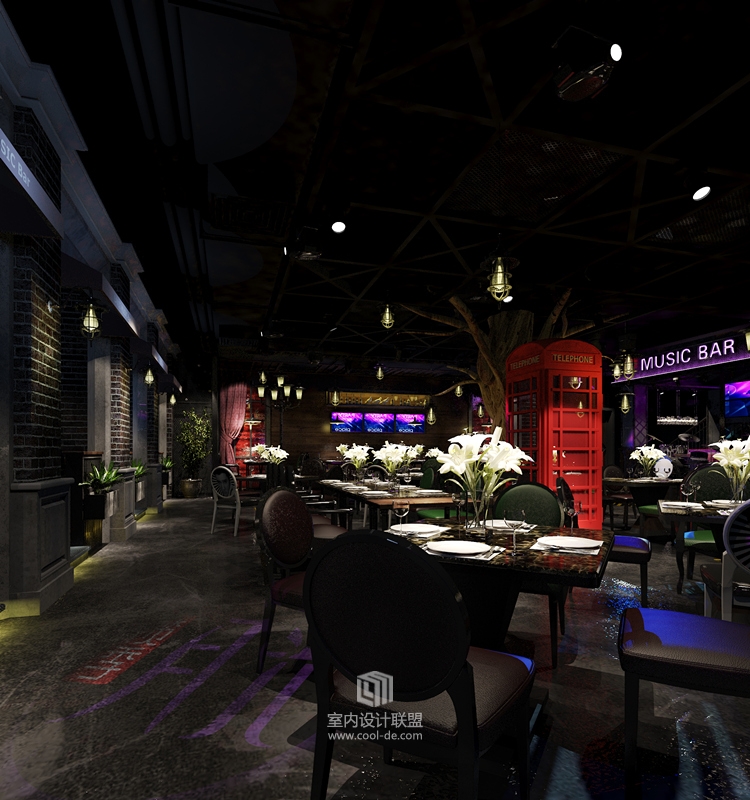 主题餐厅设计-福州揽季月光音乐餐吧主题餐厅设计-14