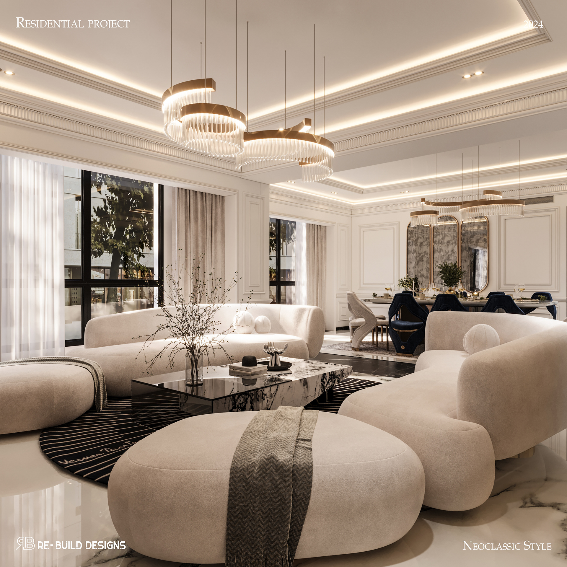 新古典别墅接待室内设计及新古典别墅室内设计丨埃及丨Re  Build Designs-47