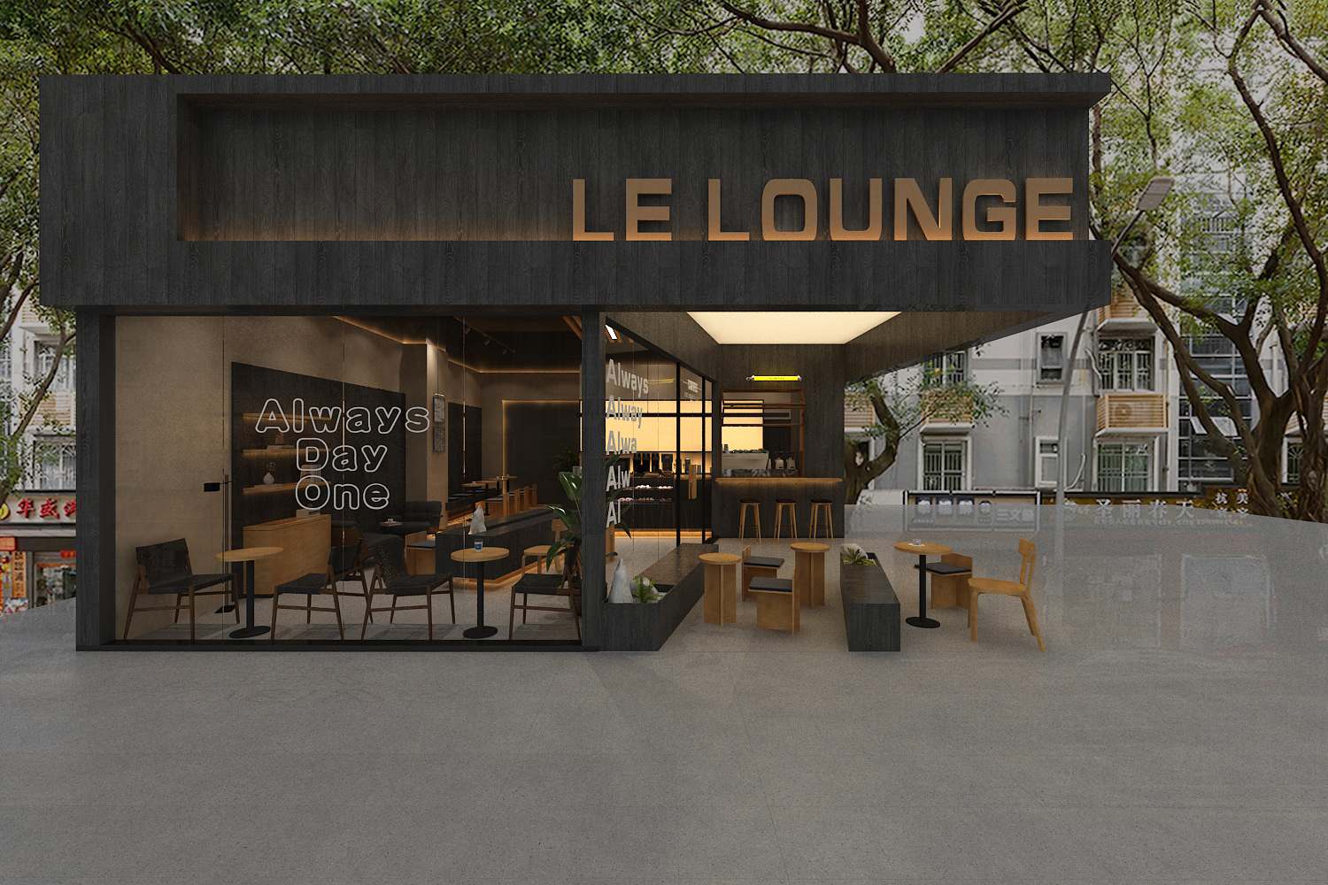 黑金风范，木纹韵味——咖啡馆的时尚典范-8