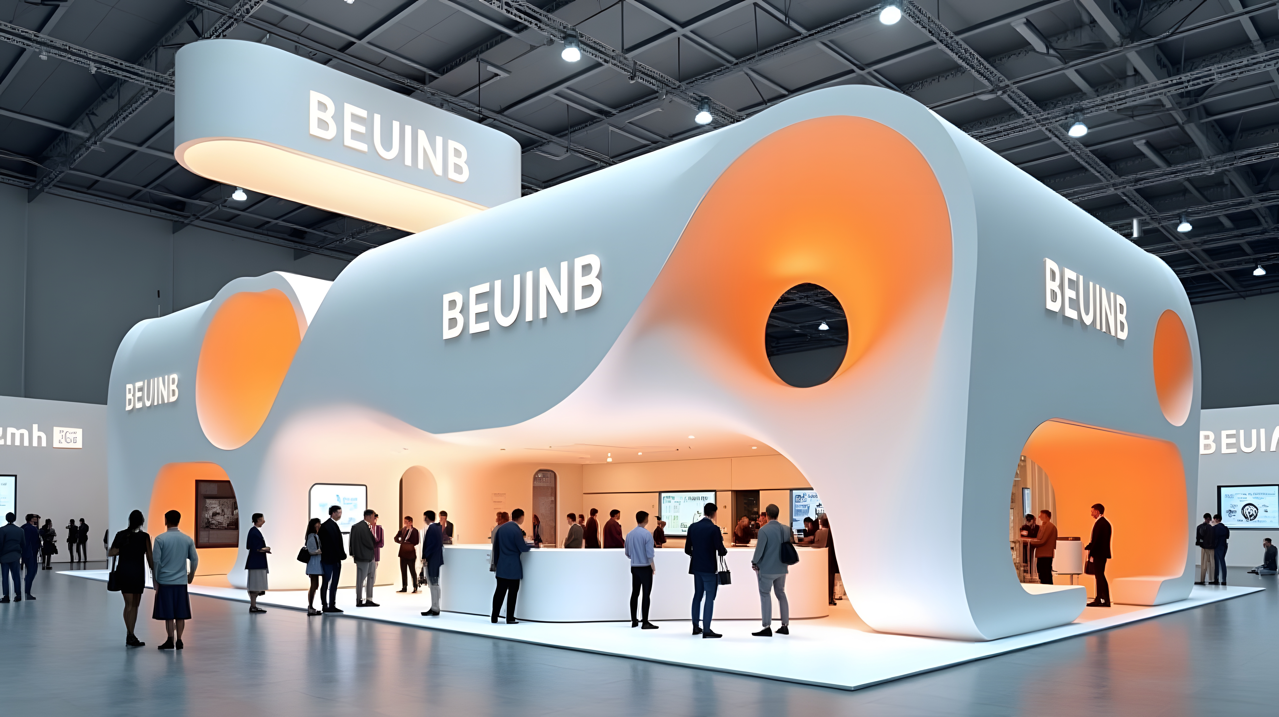 Unique structure and stylish booth design. by Flux AI.-0