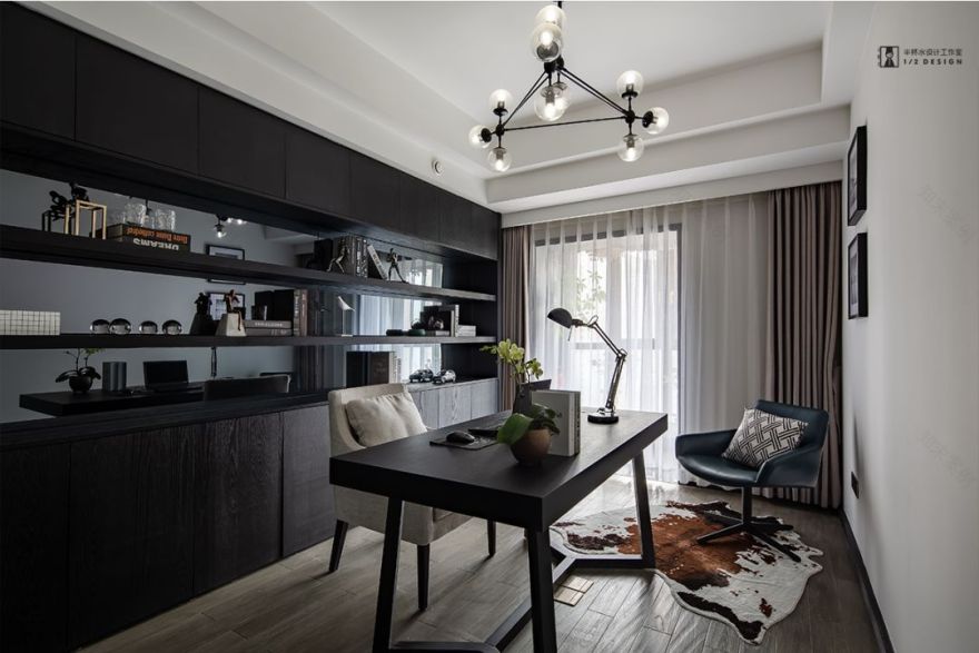 简约黑白灰,现代主义情怀的南北通透之家-51