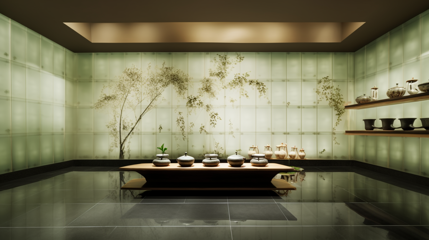 【AI】禅宗茶室；Zen Tea Room-5