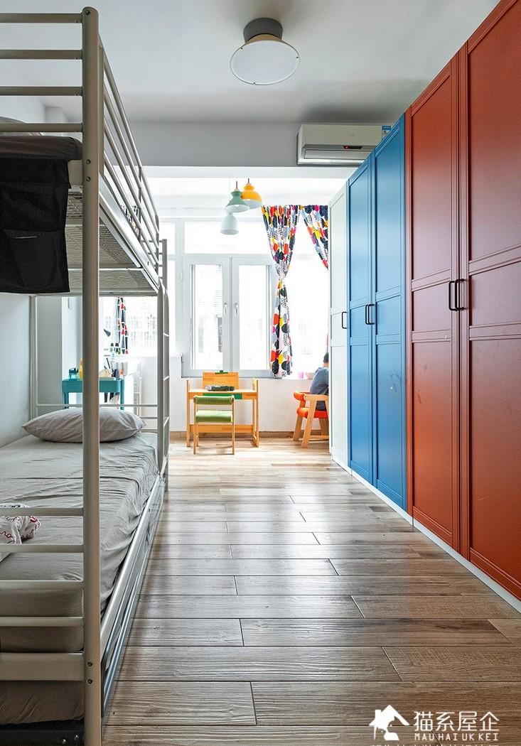 55㎡“猫系屋企”变身二宝家庭乐园，巧改户型实现空间利用最大化-21
