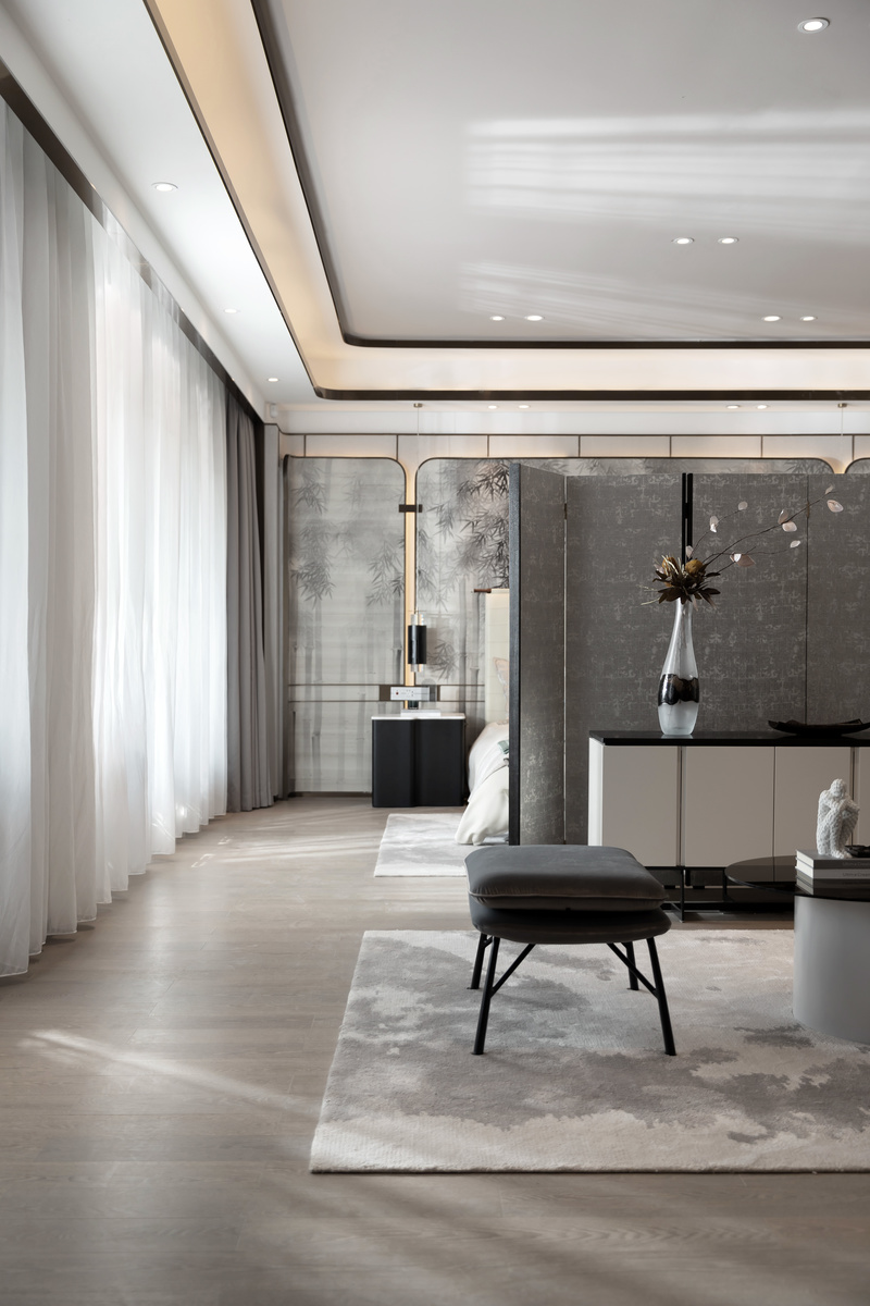 嘉兴桐乡濮园杏林苑S340户型合院样板房软装工程-45