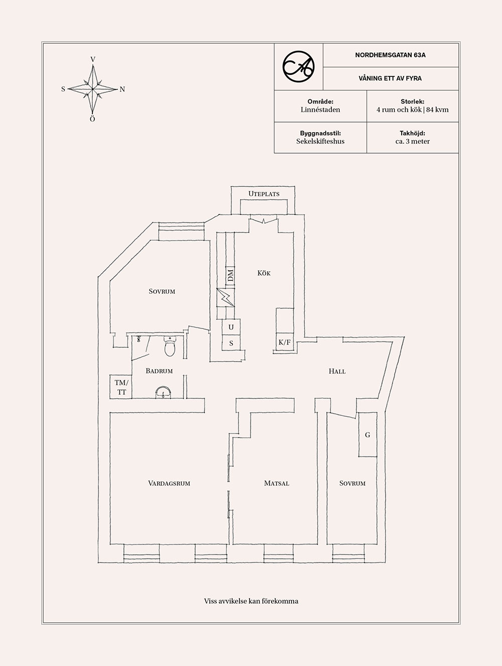 瑞典 84 平米粉色餐厅公寓设计-30
