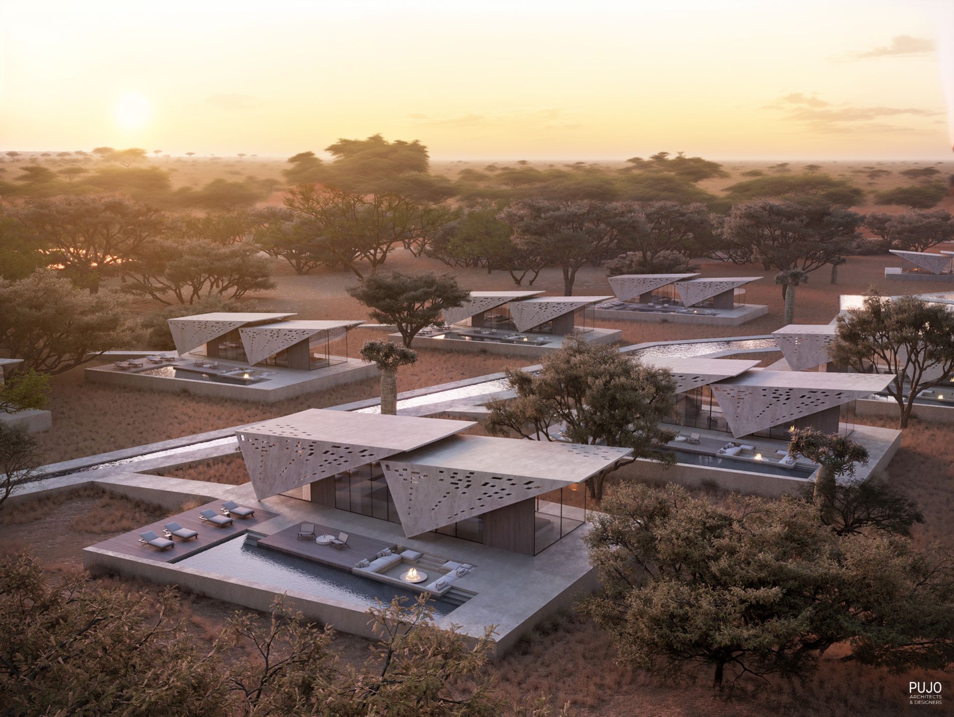 赞比西河岸边未来主义别墅设计丨赞比亚丨Pujo Architects & Designers-0