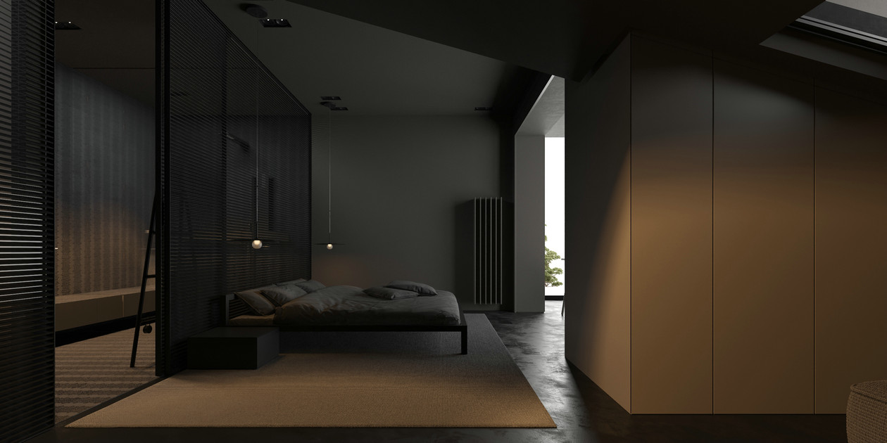 高级黑+橘色室内设计-14