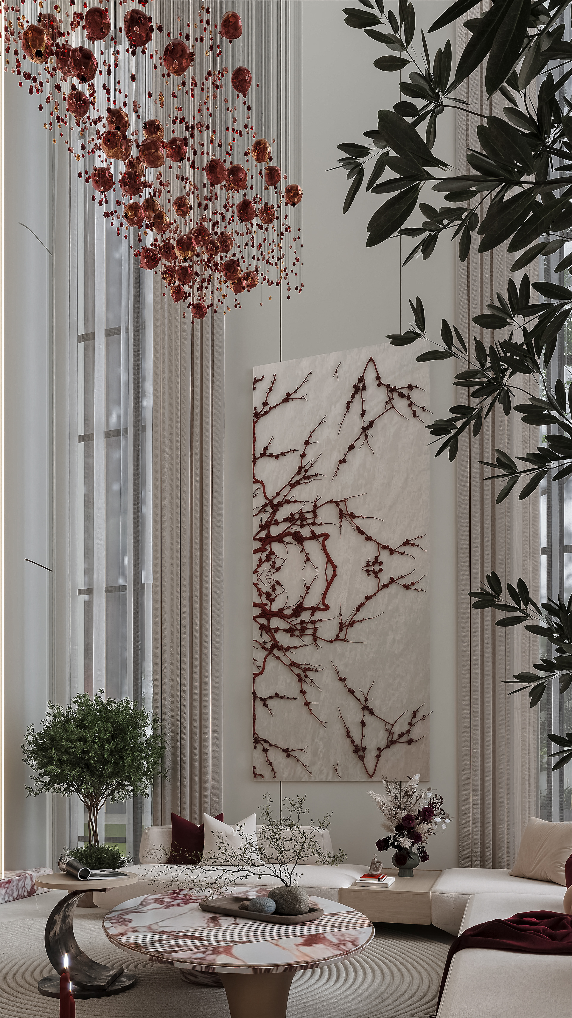 豪华挑高双层客厅丨阿联酋阿布扎比丨MENNA TAREK-6