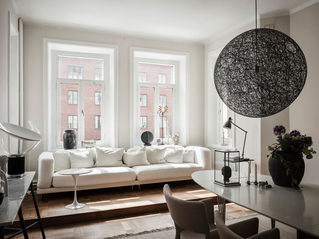 瑞典宽敞明亮的优雅公寓设计-5