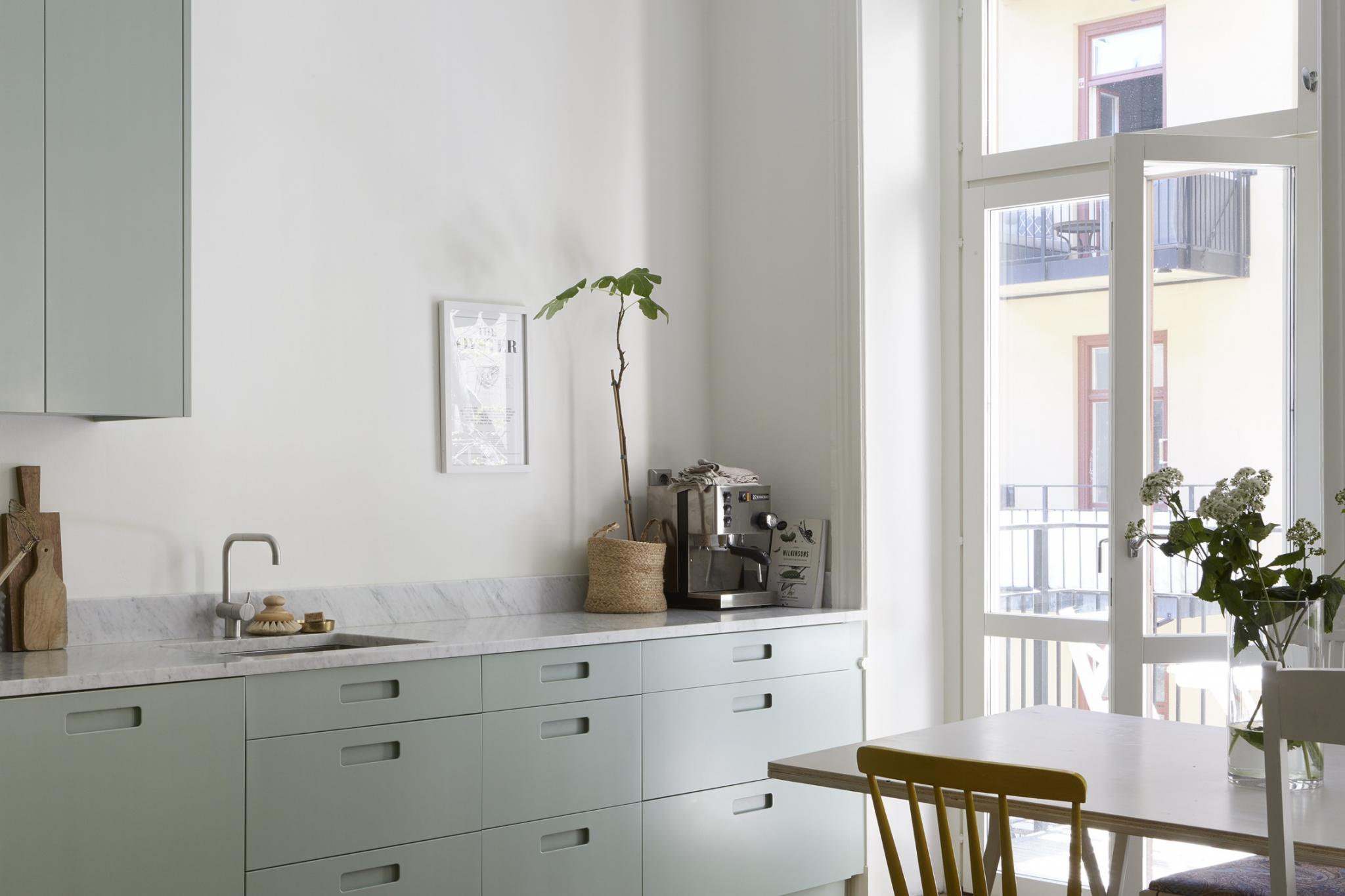 现代薄荷绿大理石台面厨房丨瑞典斯德哥尔摩-21
