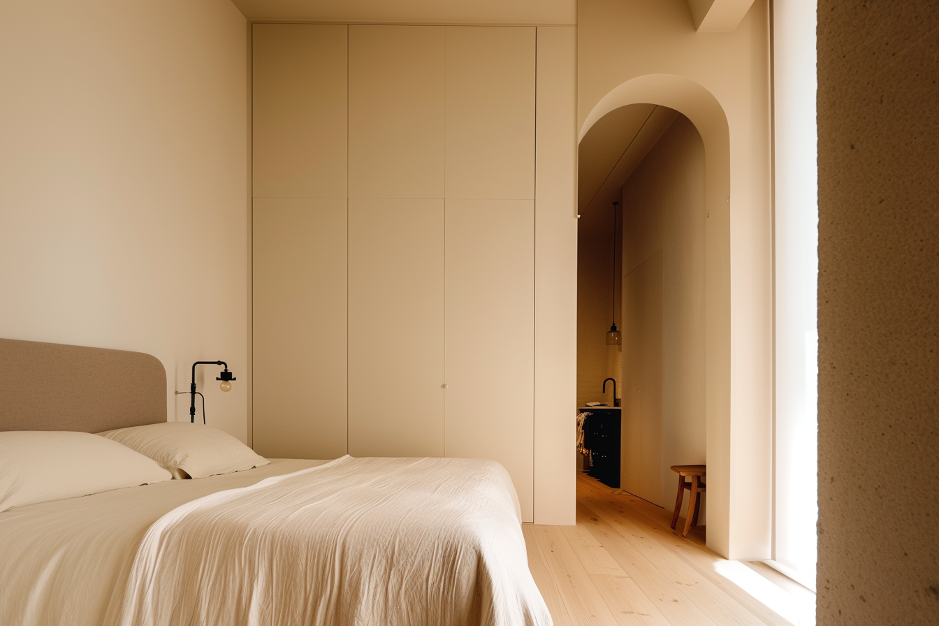 奶黄奶黄的现代极简诧寂风住宅丨中国深圳丨深圳艺喜营筑式设计-22