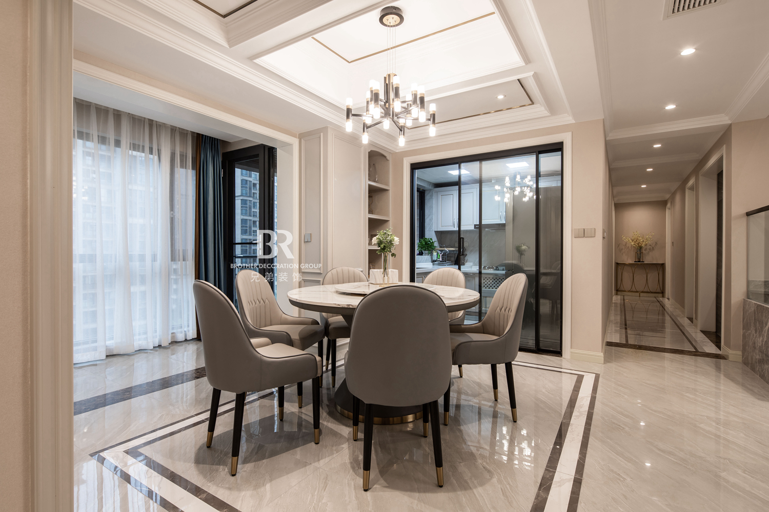 重庆中渝山顶道国宾城现代轻奢跃层装修设计-17