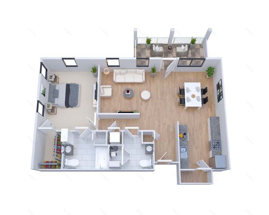 逼真视图三维平面图丨The 2D3D Floor Plan Company-18