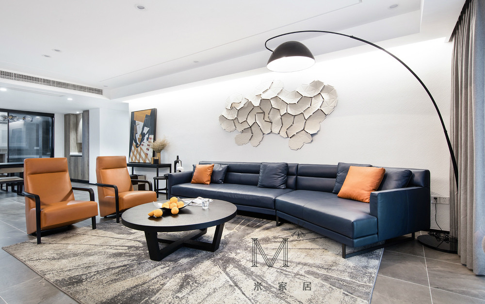一米家居 | ◣橙意◥ 凤凰湖壹号200㎡现代港式-10